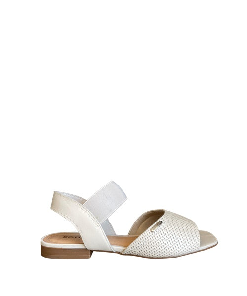 Sandália Rasteira Couro Veneza Off White -