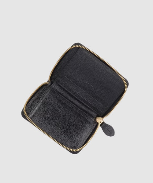 Carteira Porta-Cartões em Couro Preto