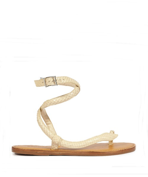 Sandália Rasteira Courtney Couro Off White -