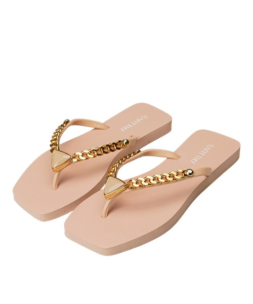 Chinelo Corrente Dourado Nude -