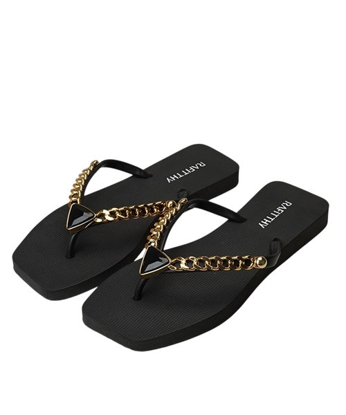 Chinelo Corrente Dourada Preto -