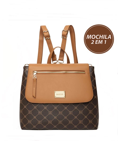 Mochila 2em 1 Dark Cacau/Caramelo