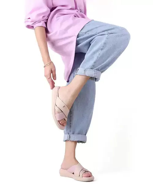 Tamanco Plataforma Couro Rosa Mini Tressê -