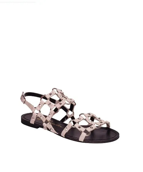 Sandália Rasteira Aplicações Off White -