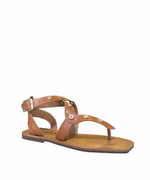 Sandália Rasteira Cobra Marrom -