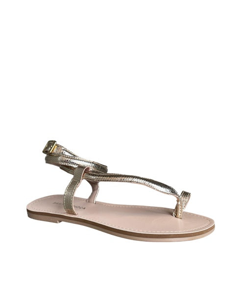 Sandália Rasteira Cobra Ouro Light -