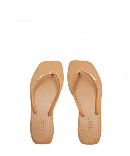 Chinelo de Dedo Caramelo Square Palmilha Marrom -
