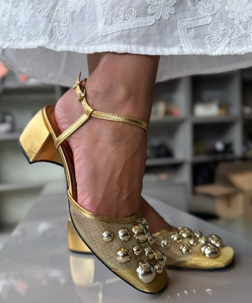 Slingback Telinha Dourado -