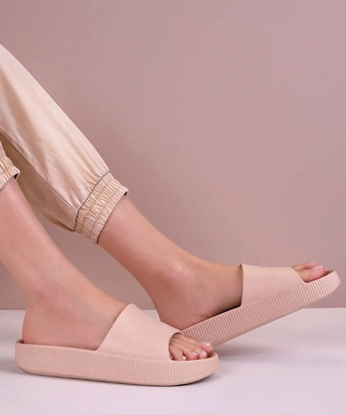 Chinelo Slide Rose Poofy Salto Plataforma Eva -