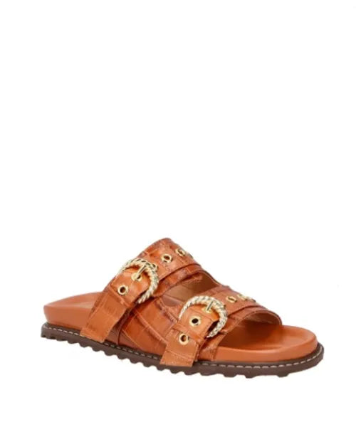 Papete Tratorada Western Croco Caramelo -