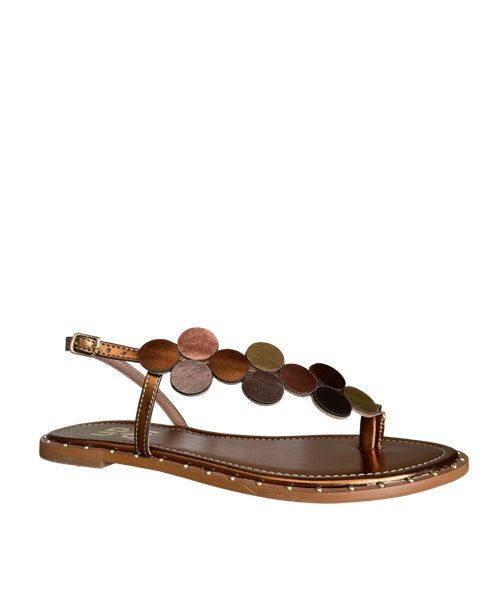 Sandália Rasteira Bronze Collors -