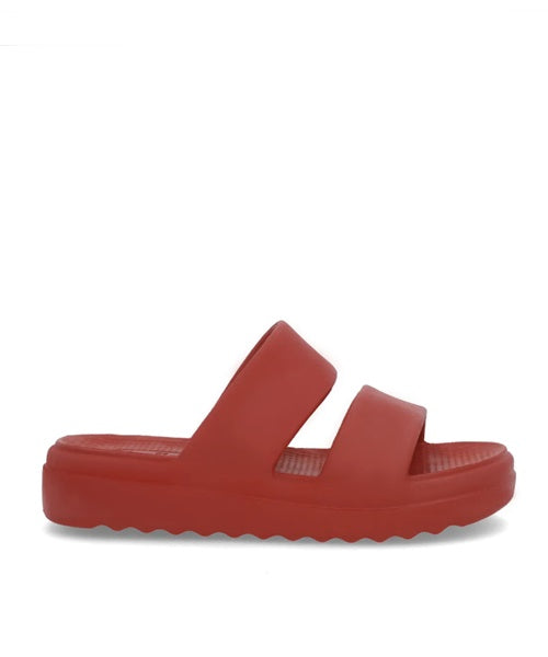 Chinelo Slide Marrom Poofy Tiras Eva -