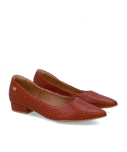 Scarpin Couro Marrom Básico