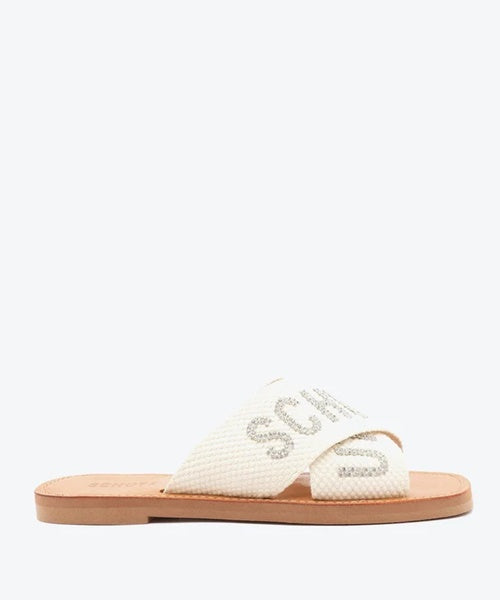 Sandália Rasteira X Schutz Logo Branca