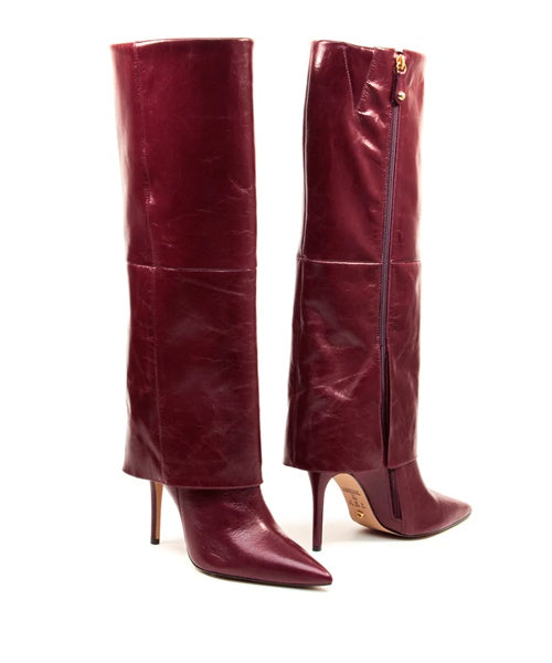 - Bota Couro Bordô Cano Longo - Cecconello