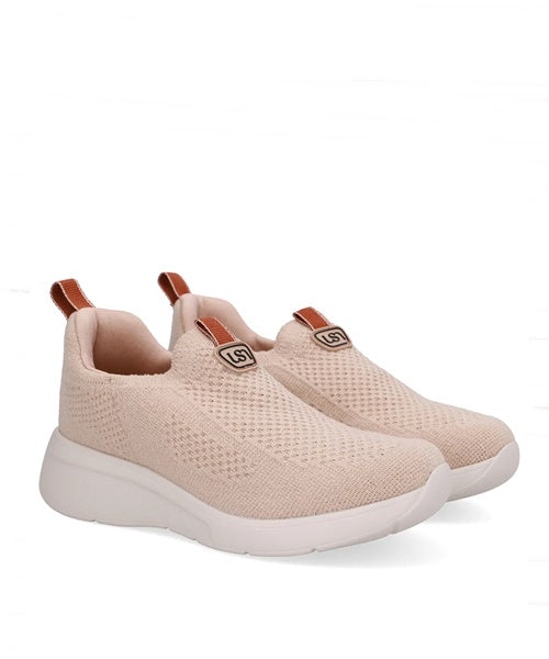 Tênis Tricot Slip On Bege