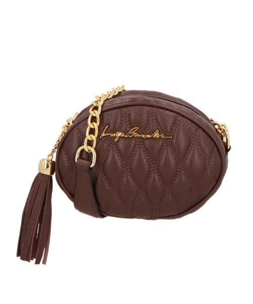 Bolsa Redonda Pequena em Couro Coffee