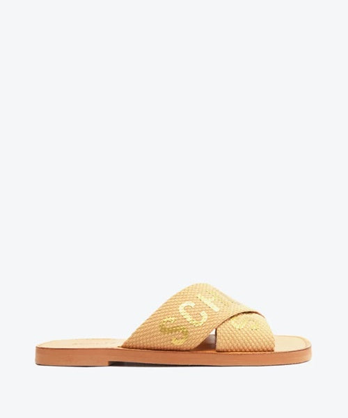 Sandália Rasteira X Logo Nude -