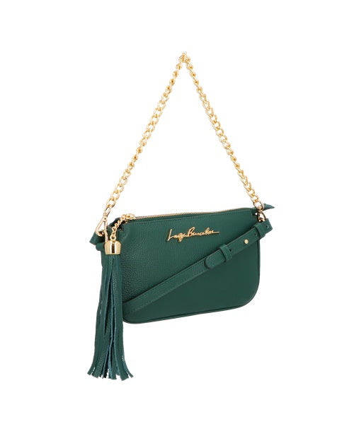 Bolsa Pequena Retangular em Couro Esmeralda
