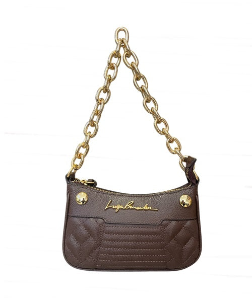 Bolsa Pequena Alça Corrente Ombro Coffee