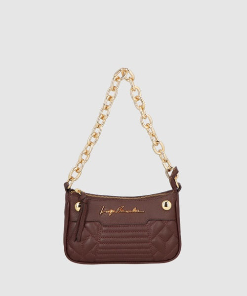 Bolsa Pequena Alça Corrente Ombro Coffee
