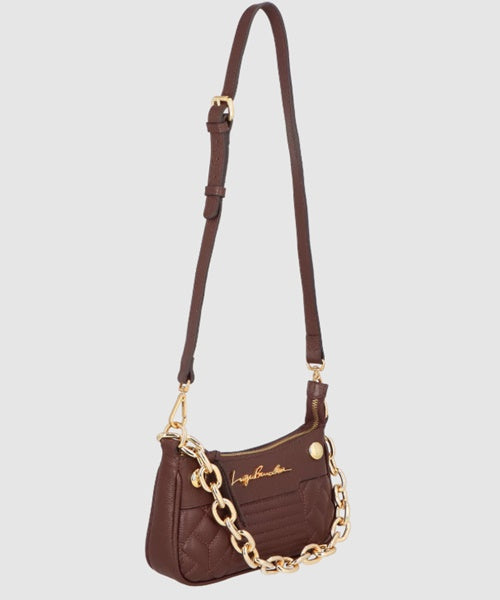 Bolsa Pequena Alça Corrente Ombro Coffee