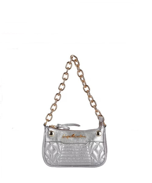Bolsa Pequena Alça Corrente Ombro Prata