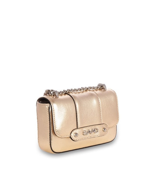 Bolsa Mini em Couro Metalizada