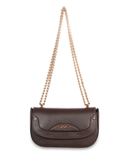 Bolsa Mini em Couro Café