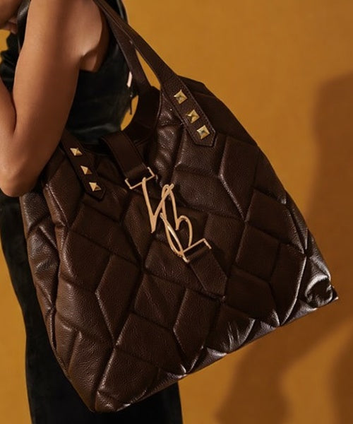 Bolsa Hobo LB em Couro Coffee Grande