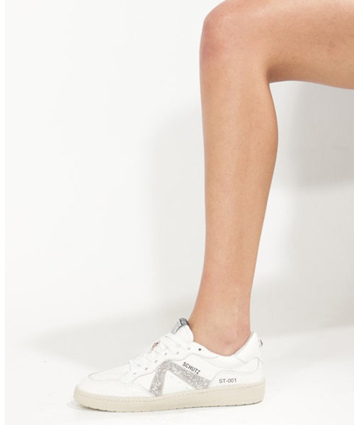 Tênis ST 001 Couro Off White Strass
