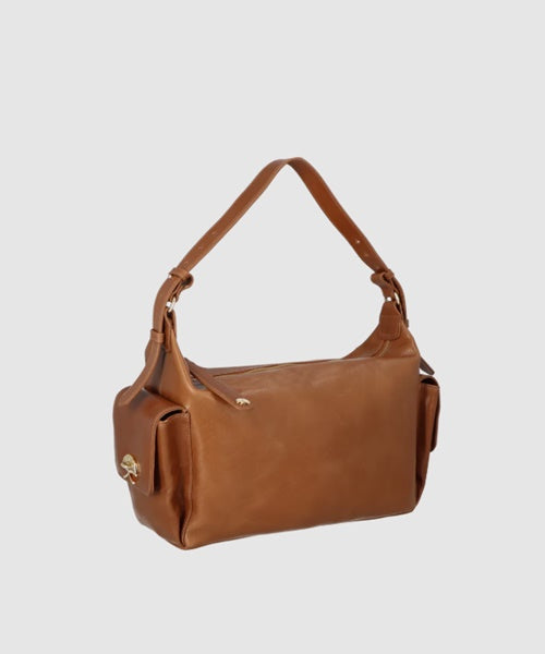Bolsa Média Utilitária em Couro Campero Caramelo