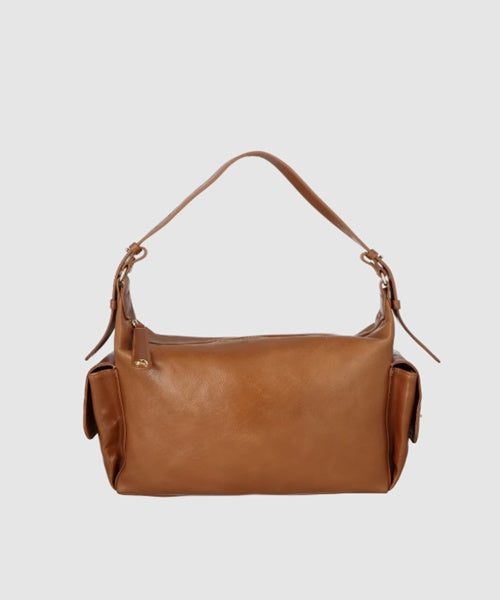 Bolsa Média Utilitária em Couro Campero Caramelo