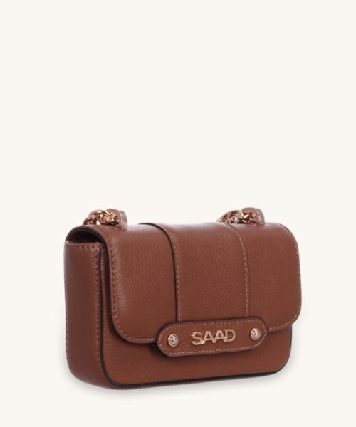 Bolsa Mini em Couro Castanho