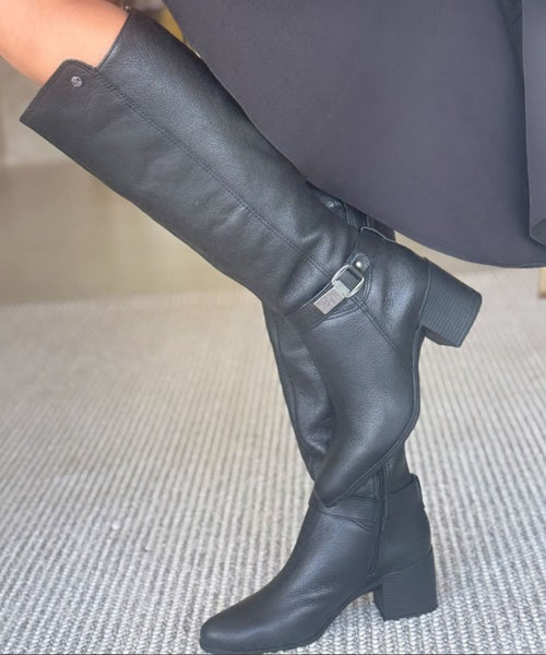 Bota Cano Longo Couro Burnish Preto - Bottero