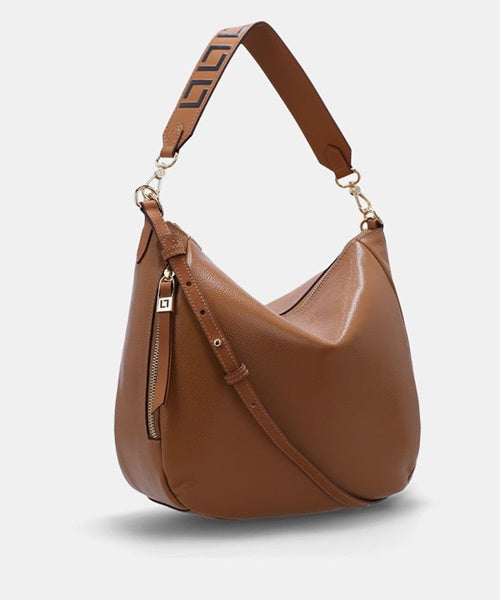 -Bolsa Hobo Grande New Ridge Amêndoa