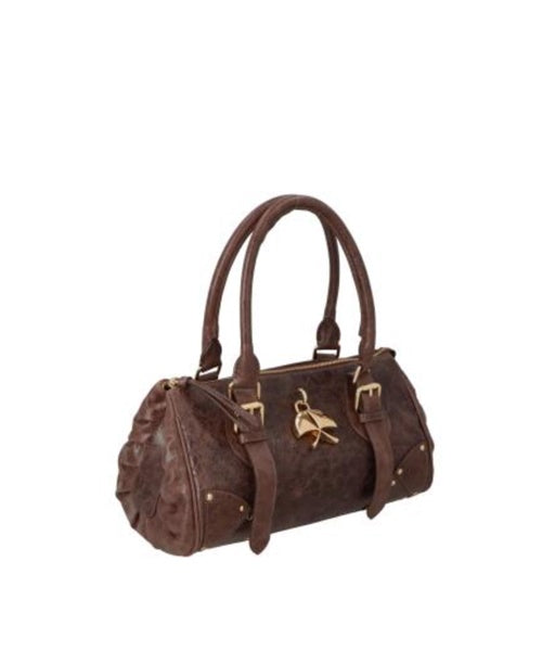 Bolsa Bowling Média em Couro Coffee