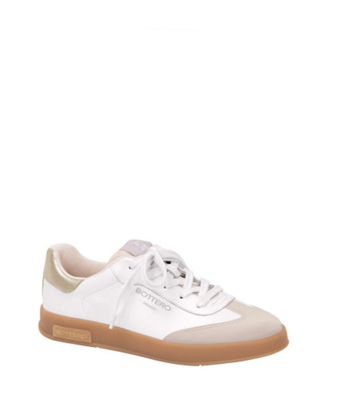 Tênis Couro Napa Branco/Dourado
