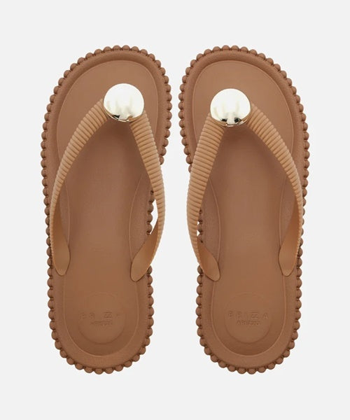 Sandália Flatform Marrom Metal Brizza