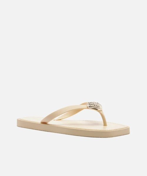 Chinelo de Dedo Off White Recouro Square Concha.