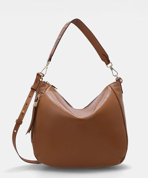 -Bolsa Hobo Grande New Ridge Amêndoa