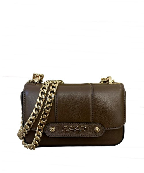Bolsa Mini em Couro Cravo