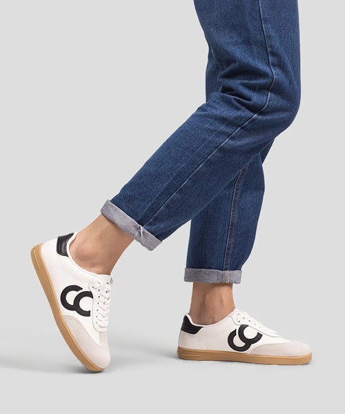 Tênis Iconicc Couro Casual Branco e Preto