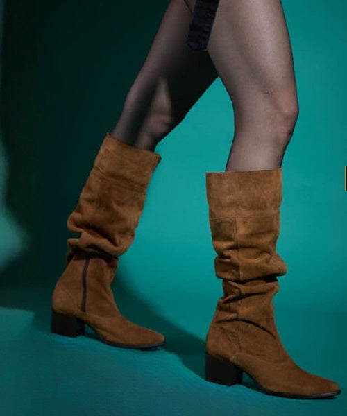 Bota Cano Alto Camurça Ferrugem