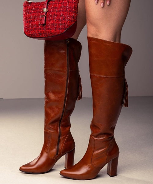 Bota Over Salto Alto Whisky - Arara Brasil