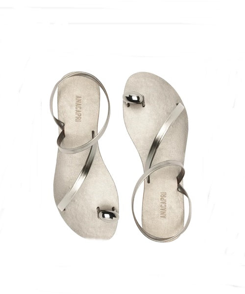 Sandália Rasteira Anel de Dedo com Tiras Finas