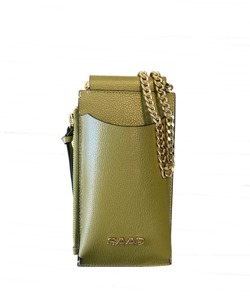 Mini Bolsa para Celular em Couro Salvia