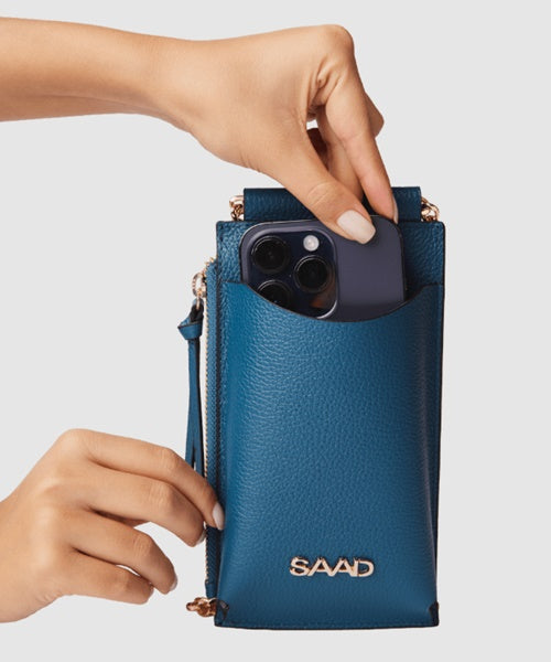 Mini Bolsa Celular em Couro Via Láctea
