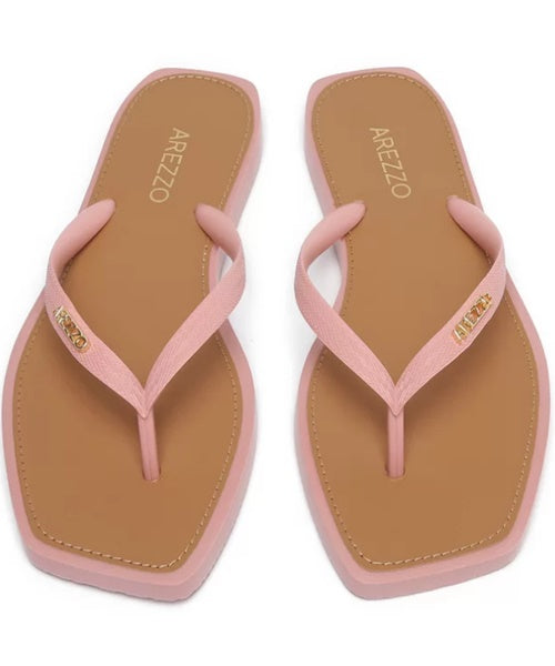 Chinelo de Dedo Rose Square Palmilha Marrom