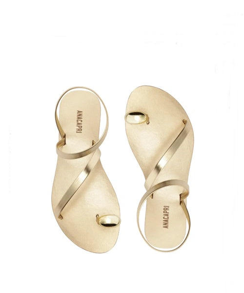 Sandália Rasteira Anel de Dedo com Tiras Finas